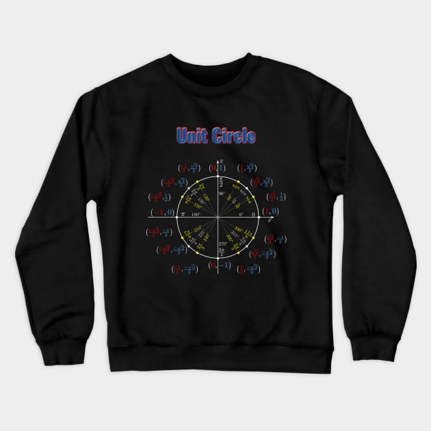 Unit Circle Trigonometry Pi for Nerdy Teacher Students Geek Crewneck Sweatshirt by Primo Style